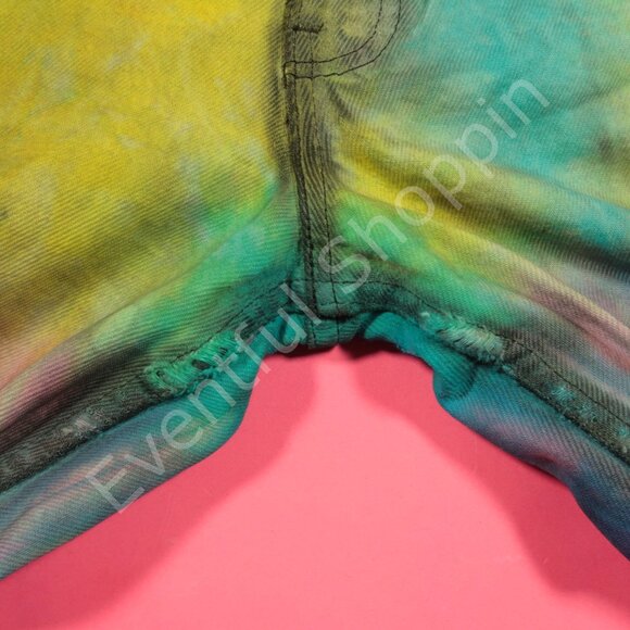 Vintage Levis Mod Flare Jeans Mens 30 Tie Dye Well Worn Scovill 80s - Picture 9 of 15